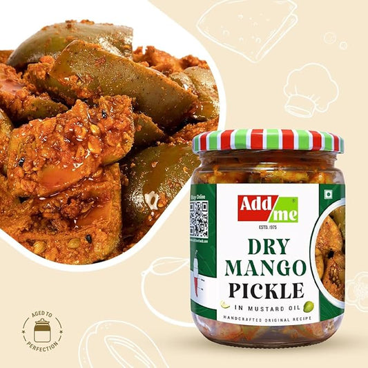 Dry mango pickle in glass jar – Add Me Foods