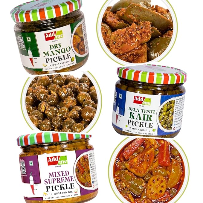 Collection of Add Me pickles with images of the pickles on a white background