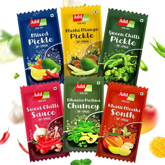“Add Me Foods 12g travel pack pickles and chutneys – convenient for gifting or travel”
