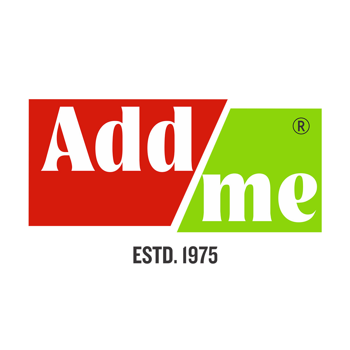 Addme Foods: Logo of 'Add me' with a red and green design on a white background