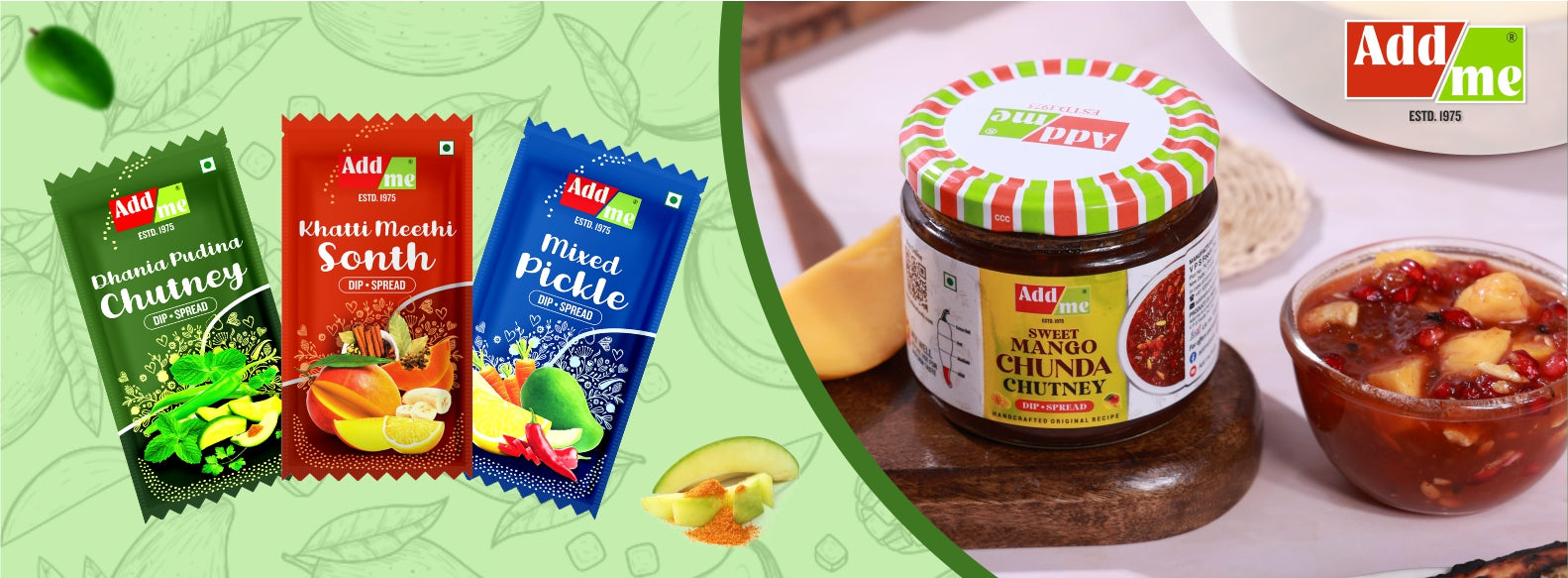 “Add Me Foods sweet and spicy chutney promotional banner”