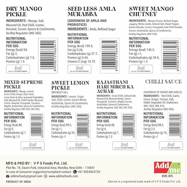 Add Me 7-in-1 Combo – Pickles, Murabbas & Chutneys 50gm Each Pack