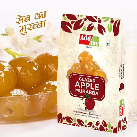 Add Me Foods: Packaged Glazed Apple Murabba with Add Me branding on a white background