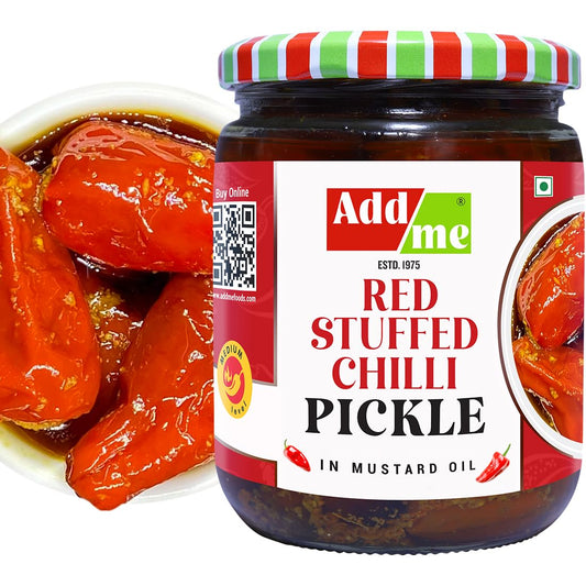 Buy Stuffed Red Chilli Pickle (Lal Mirch ka Bharua Achar) Add Me Foods
