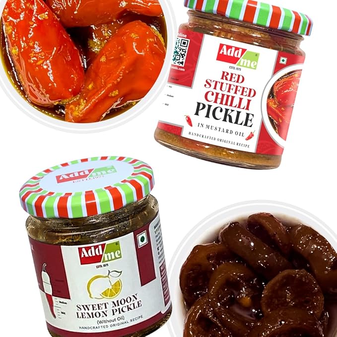Two jars of pickles with 'Add me' labels and images of pickles inside.