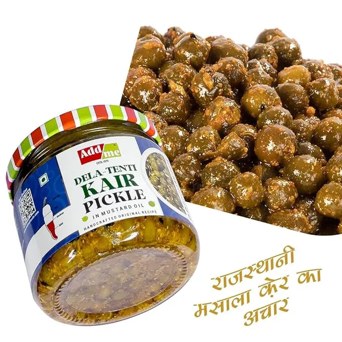 Jar of Kair pickle with a colorful label and text on a white background