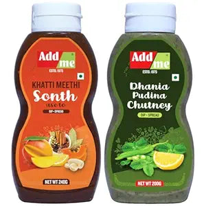 Add Me Foods: Two bottles of Add Me brand condiments on a white background