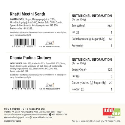 Add Me Foods: Back of a food packaging with ingredients, nutritional information, and branding details.