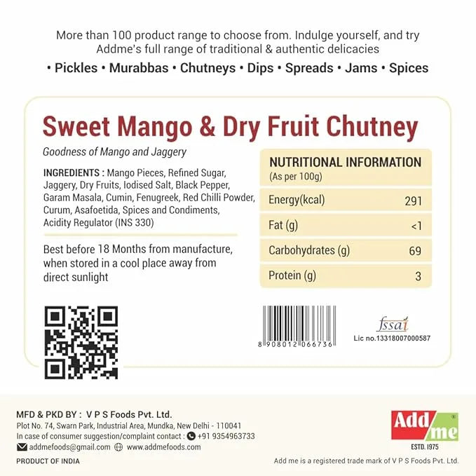 Back of a product packaging with nutritional information and branding details.