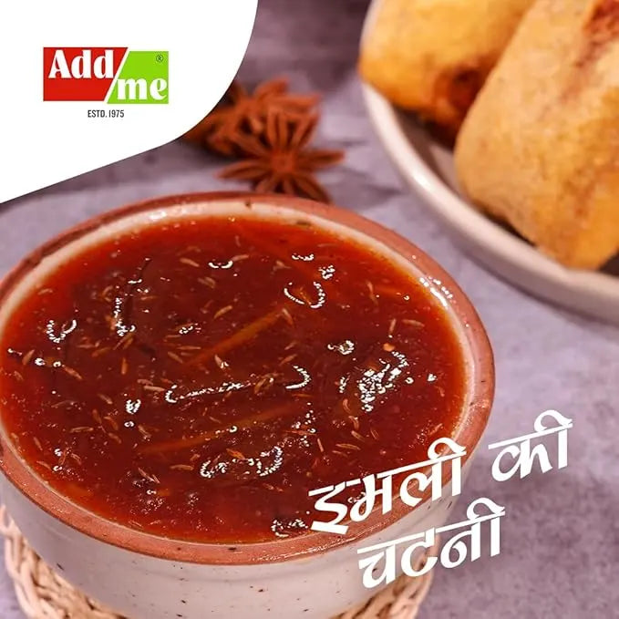  bowl of chutney with Addme logo and text in a foreign language