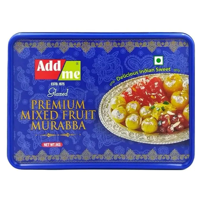 Add Me Foods: Add Me Premium Mixed Fruit Murabba packaging on a white background. mix murabba