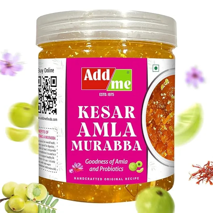 Jar of Kesar Amla Murabba with Add Me branding on a white background
