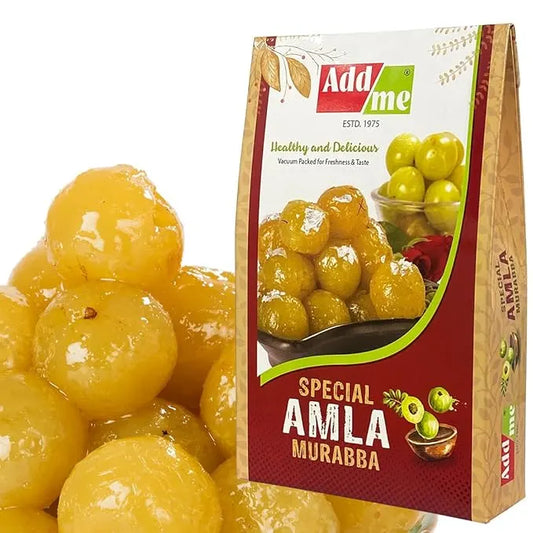 Add Me Foods: Packaged Special Amla Murabba with Add Me branding on a white background