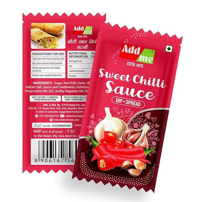 Add Me Foods: Add me Sweet Chilli Sauce packet on a white background