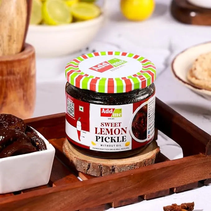 lemon pickle jar bottle on table