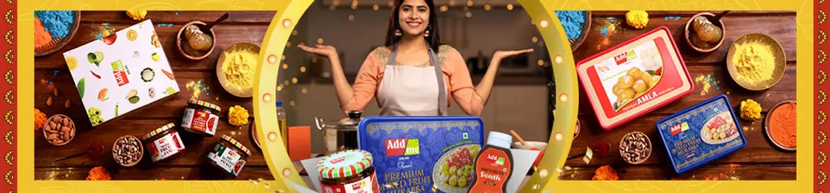 Add Me Foods: Woman holding a box of Maggi noodles with various Maggi products displayed around her.